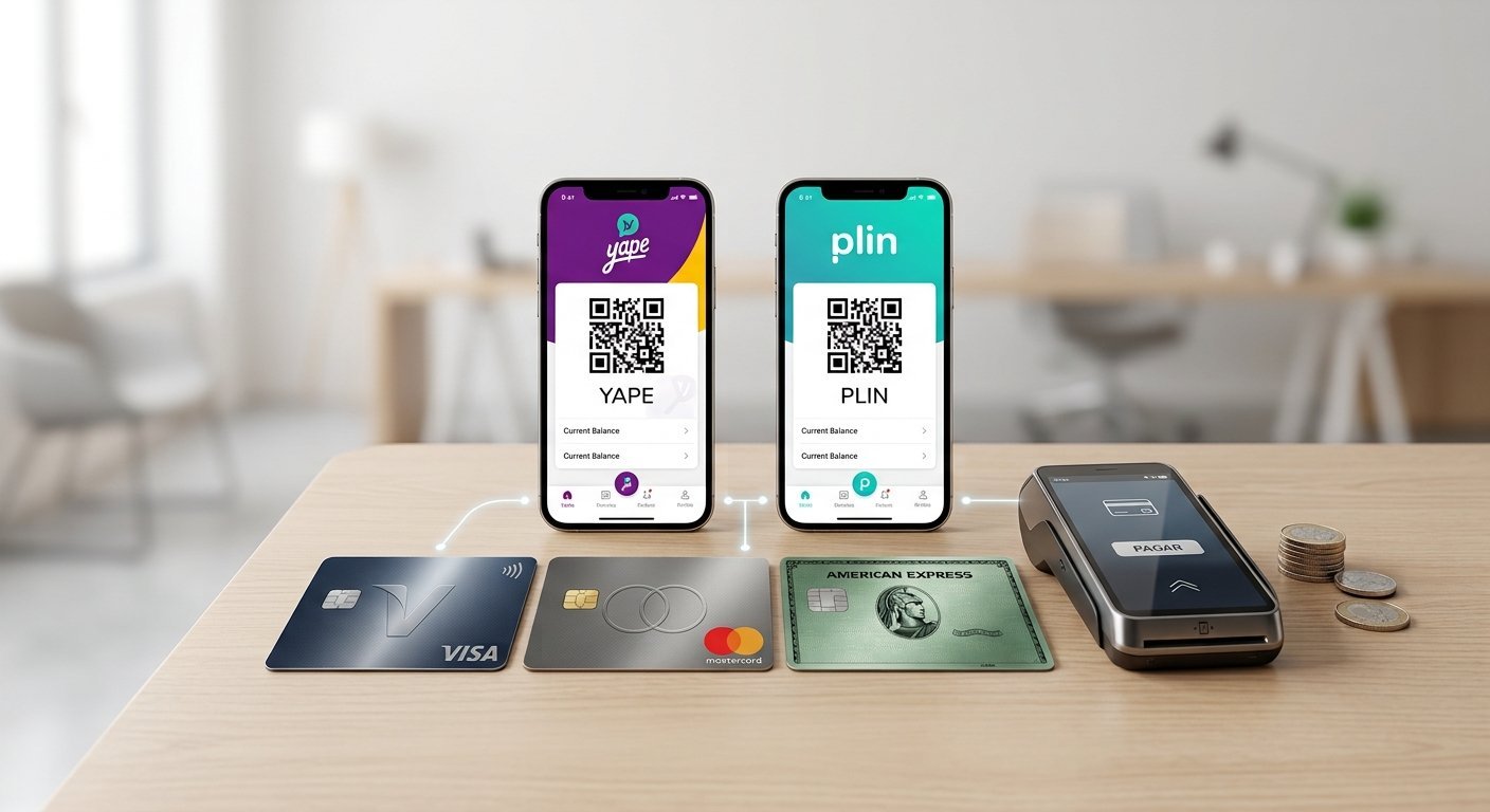 Yape, Plin, tarjetas y POS como medios de pago